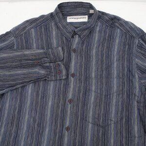 Vintage Jhane barnes Shirt Mens Large Long Sleeve Button Up geometric wave woven